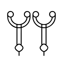 collar pins line drawn beauty fashion industry. vector art - outline icon collar pins, isolated white background