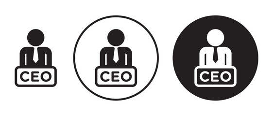 CEO icon solid illustration, pictogram isolated on white design element.