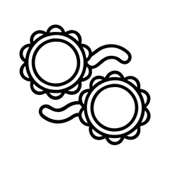 hair ties line drawn beauty fashion industry. vector art - outline icon hair ties, isolated white background