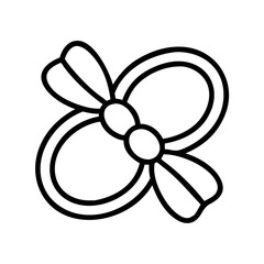 hair ties line drawn beauty fashion industry. vector art - outline icon hair ties, isolated white background