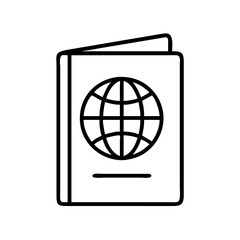 passport holders line drawn beauty fashion industry. vector art - outline icon passport holders, isolated white background