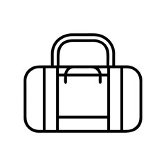 duffel bags line drawn beauty fashion industry. vector art - outline icon duffel bags, isolated white background