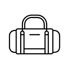 duffel bags line drawn beauty fashion industry. vector art - outline icon duffel bags, isolated white background