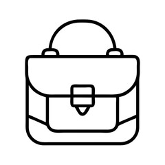 satchel bags line drawn beauty fashion industry. vector art - outline icon satchel bags, isolated white background