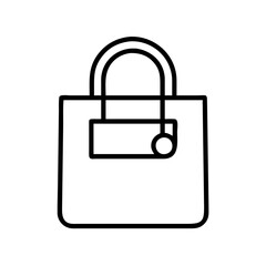 tote bags line drawn beauty fashion industry. vector art - outline icon tote bags, isolated white background