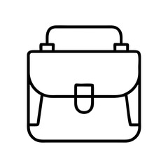 satchel bags line drawn beauty fashion industry. vector art - outline icon satchel bags, isolated white background