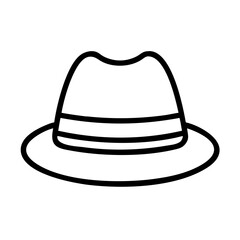 panama hats line drawn beauty fashion industry. vector art - outline icon panama hats, isolated white background