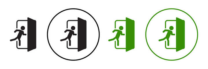 Exit icon solid illustration, pictogram isolated on white design element.