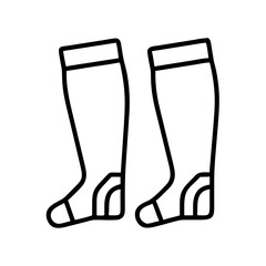 leg warmers line drawn beauty fashion industry. vector art - outline icon leg warmers, isolated white background
