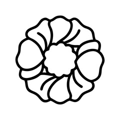 hair scrunchies line drawn beauty fashion industry. vector art - outline icon hair scrunchies, isolated white background