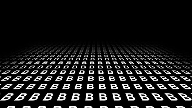 retro futuristic background animation of space tunnel travel ship pov perspective movement of alphabeth letter B