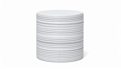 Obraz premium Stacked white plates display modern kitchen product photography indoor close-up minimalist design for culinary aesthetics
