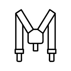 suspenders line drawn beauty fashion industry. vector art - outline icon suspenders, isolated white background