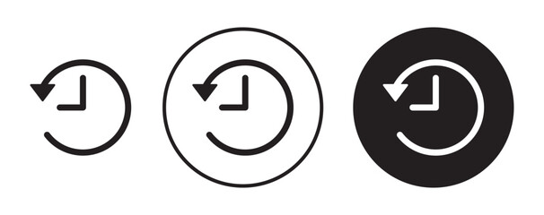 History icon solid illustration, pictogram isolated on white design element.