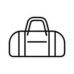 duffel bags line drawn beauty fashion industry. vector art - outline icon duffel bags, isolated white background