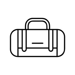 duffel bags line drawn beauty fashion industry. vector art - outline icon duffel bags, isolated white background