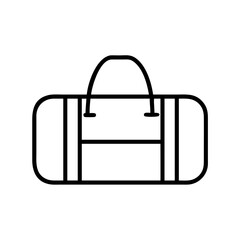 duffel bags line drawn beauty fashion industry. vector art - outline icon duffel bags, isolated white background