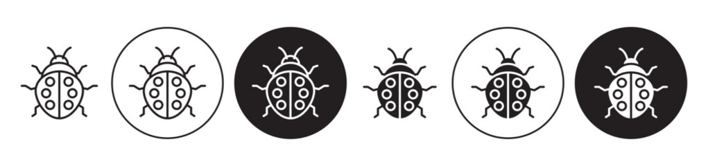 Ladybug icon solid illustration, pictogram isolated on white design element.
