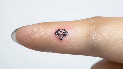 Small Diamond Tattoo On Finger