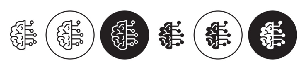 Machine learning icon solid illustration, pictogram isolated on white design element.