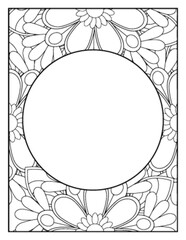 Obraz premium Flowers Circle Adult Coloring Pages
