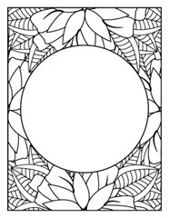 Obraz premium Flowers Circle Adult Coloring Pages