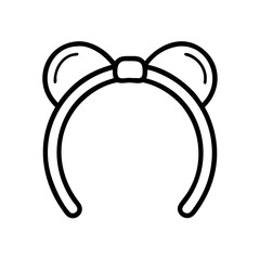 headbands line drawn beauty fashion industry. vector art - outline icon headbands, isolated white background