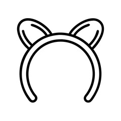 headbands line drawn beauty fashion industry. vector art - outline icon headbands, isolated white background