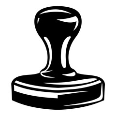 Monochrome rubber stamp illustration with shiny light reflection and retro design