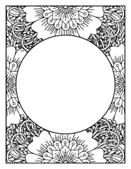 Flowers Circle Adult Coloring Pages