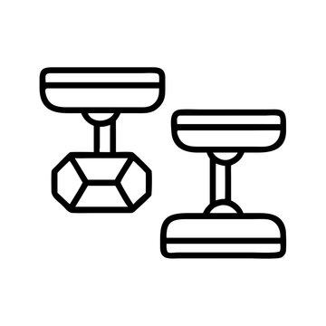 black cufflinks icon, simple design clip art preview