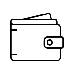 wallets line drawn beauty fashion industry. vector art - outline icon wallets, isolated white background