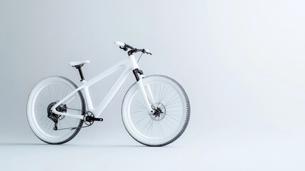 Naklejka premium Sleek white bicycle against a neutral backdrop. Modern, minimalist design