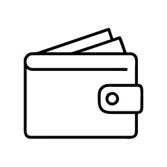 wallets line drawn beauty fashion industry. vector art - outline icon wallets, isolated white background