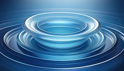 Rippling water surface effect digital art abstract concept blue color palette 3d view fluid motion