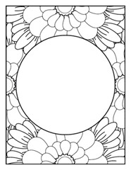 Flowers Circle Adult Coloring Pages