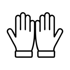 gloves line drawn beauty fashion industry. vector art - outline icon gloves, isolated white background