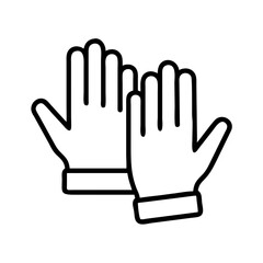 gloves line drawn beauty fashion industry. vector art - outline icon gloves, isolated white background