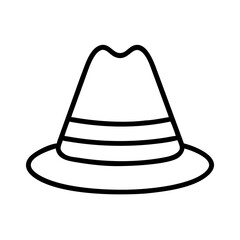 hats line drawn beauty fashion industry. vector art - outline icon hats, isolated white background