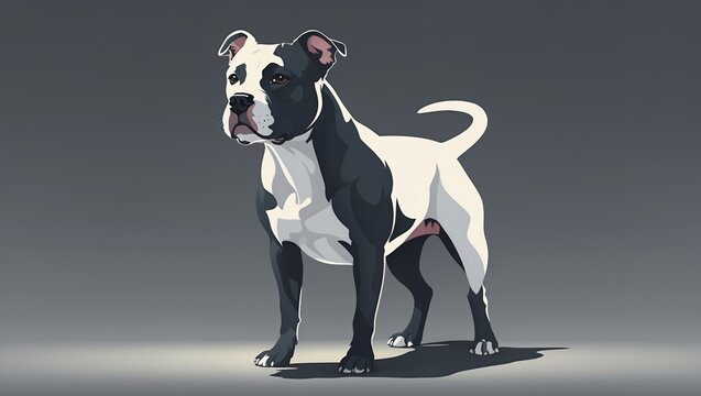 Elegant silhouette of a beabull dog illustration