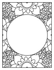 Flowers Circle Adult Coloring Pages