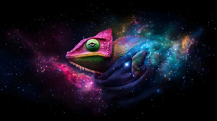 Colorful Chameleon In A Cosmic Galaxy
