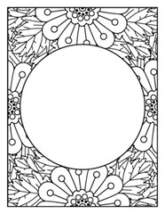 Flowers Circle Adult Coloring Pages