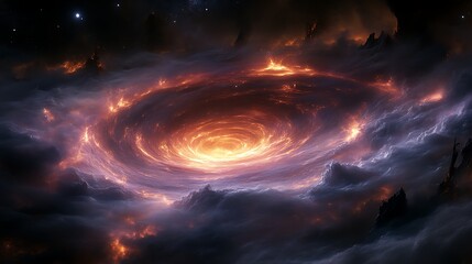 Fiery Cosmic Vortex Nebula.