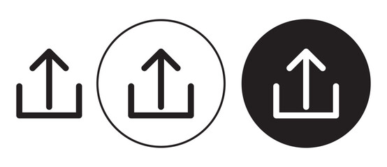 Upload icon solid illustration, pictogram isolated on white design element.