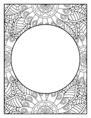 Flowers Circle Adult Coloring Pages