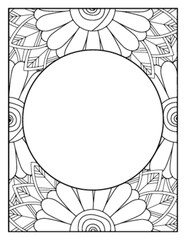 Flowers Circle Adult Coloring Pages