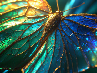 Obraz premium Butterfly Wing Texture with Vibrant Natural Patterns and Detail