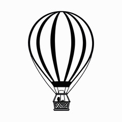 Obraz premium A Classic Black and White Hot Air Balloon Illustration Perfect for Travel Posters and Designs
