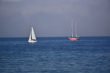 The legendary Northern Light anchored in Baiona Bay, Camino Santiago